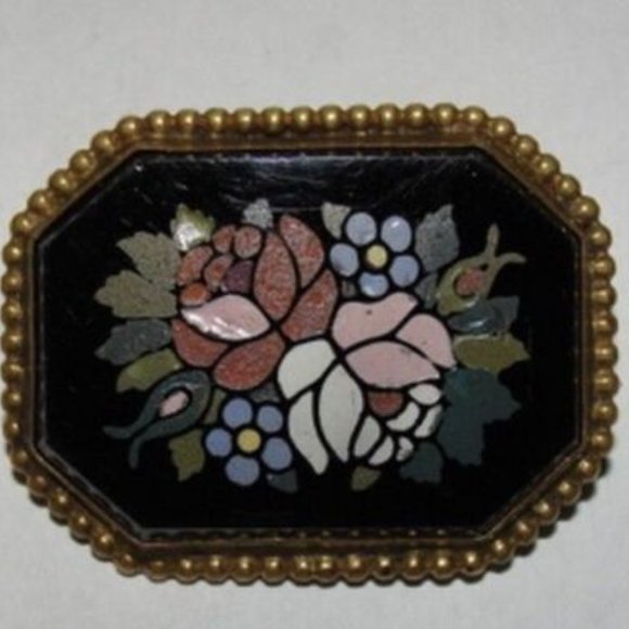 Victorian Pietra Dura Pin